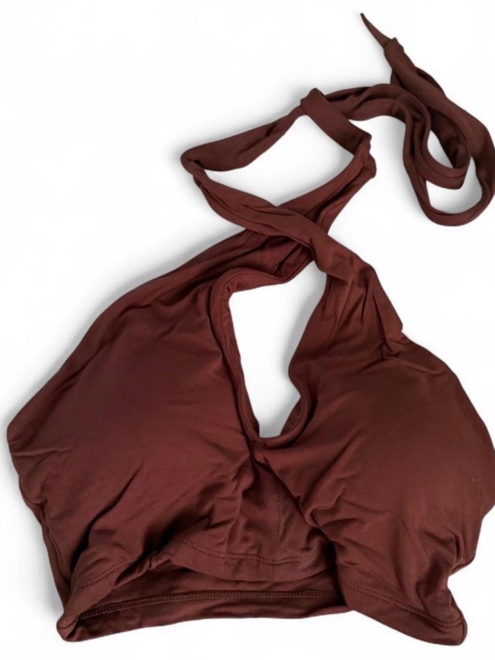 Klassy Network Chocolate Brown Halter Bikini Top